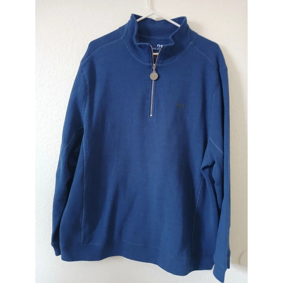 Princess Cruises Mens Sweater Blue Size Large 1/2 Zipper - Picture 1 of 15